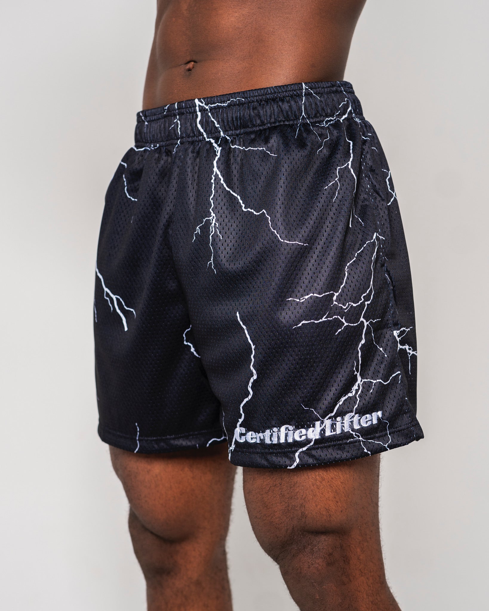 Black Lighting Mesh Shorts