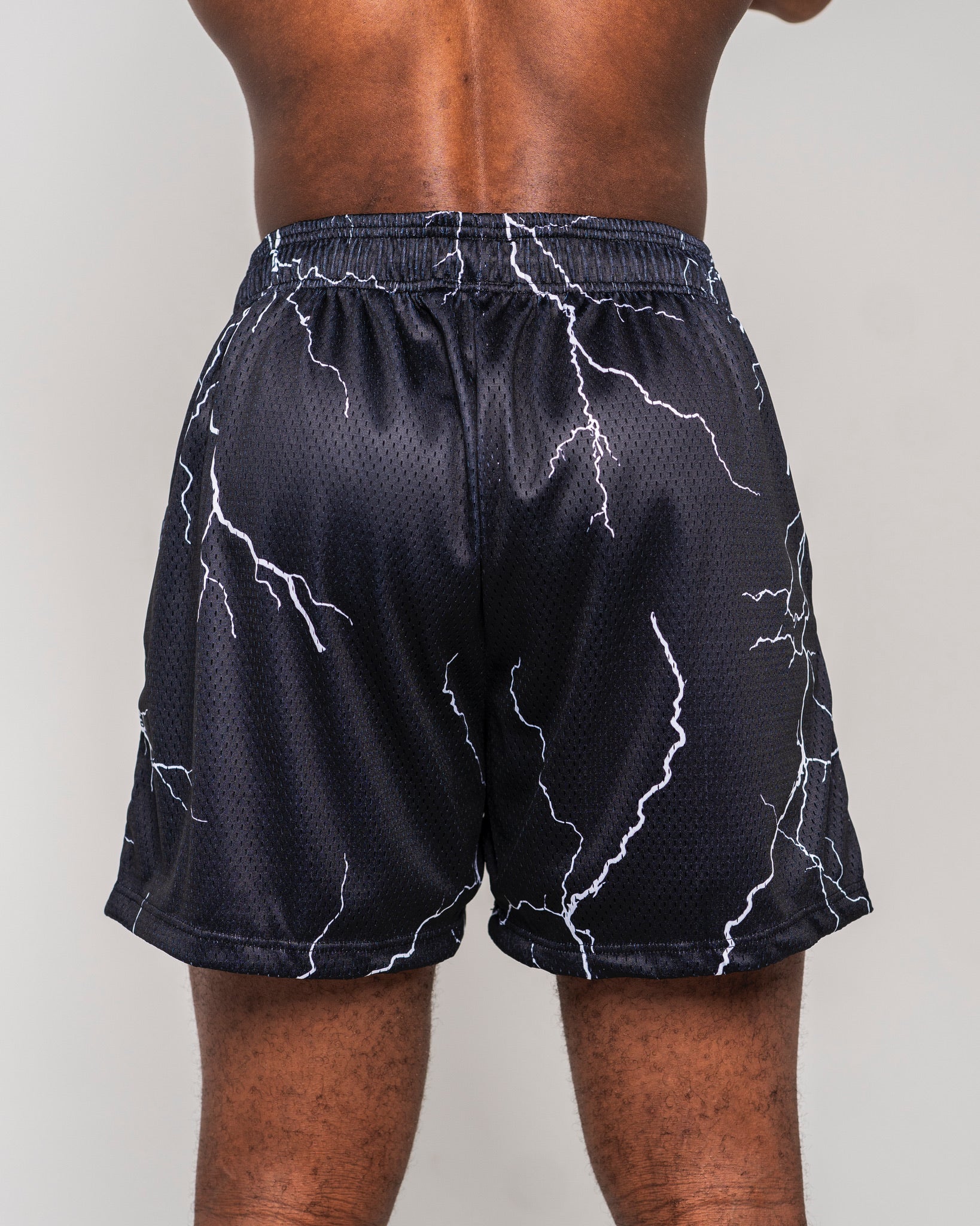 Black Lighting Mesh Shorts