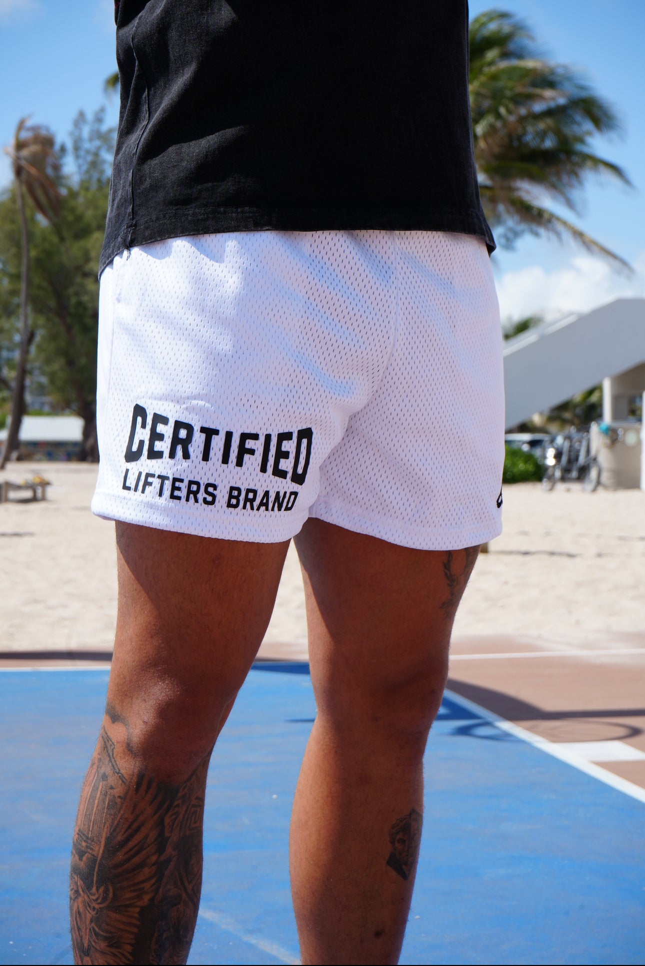 White CLB Essential Mesh Shorts